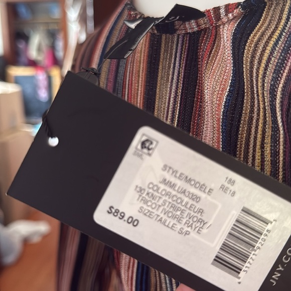 NWT jones Ny size small Striped Multicolor Women's sheer  Top - Picture 5 of 6